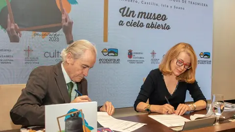 La consejera de Cultura, Turismo y Deporte, Eva Guillermina Fern&aacute;ndez, firma el convenio de colaboraci&oacute;n con el Ecoparque de Trasmiera para 2023 y presenta la memoria de actividades de 2023.
18 junio 2024