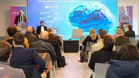 09:30 horas. Edificio Bisalia. PCTCAN. El consejero de Industria, Empleo, Innovaci&oacute;n y Comercio, Eduardo Arasti, participa en el &lsquo;Encuentro &Aacute;gora de Inteligencia Artificial&rsquo;. 12 de diciembre de 2024 &copy; Ra&uacute;l Lucio