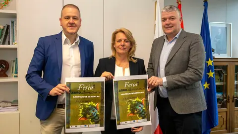 09:15 horas. Despacho de la consejera de Desarrollo Rural
Los consejeros de Econom&iacute;a, Hacienda, Fondos Europeos y Financiaci&oacute;n Auton&oacute;mica, Luis &Aacute;ngel Ag&uuml;eros, y de Desarrollo Rural, Ganader&iacute;a, Pesca y Alimentaci&oacute;n, Mar&iacute;a Jes&uacute;s Susinos, presentan la Feria Agroalimentaria de San Felices de Buelna. 
14 mauo 25 &copy; Miguel De la Parra
