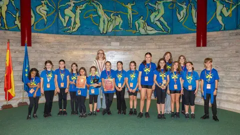16:30 horas. Sala Mar&iacute;a Blanchard, Palacio de Festivales de Cantabria. La directora general de Cultura y Patrimonio Hist&oacute;rico, Eva Guillermina Fern&aacute;ndez, reciben a los bailarines de la academia BST Danza, participantes en el Dance World Cup. 24 de septiembre de 2025 &copy; Miguel de Arriba
