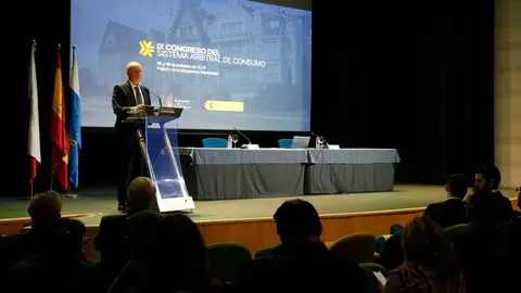 El consejero de Industria, Empleo, Innovaci&oacute;n y Comercio, Eduardo Arasti, inaugura el Congreso Nacional de Arbitraje.
16 OCT 25