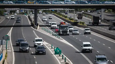 La M-30, En la fase 0, a media ma&ntilde;ana durante a Pandemia Covid-19  a 5 de Mayo, 2020 en Madrid, Espa&ntilde;a
