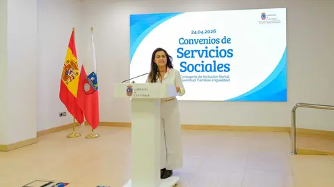 11:00 horas. Sala de Prensa del Gobierno de Cantabria. La consejera de Inclusi&oacute;n Social, Juventud, Familias e Igualdad, Bego&ntilde;a G&oacute;mez del R&iacute;o, informa, en rueda de prensa, presenta, en rueda de prensa, los Convenios de Atenci&oacute;n Primaria. 24 de abril de 2026 &copy; Ra&uacute;l Lucio