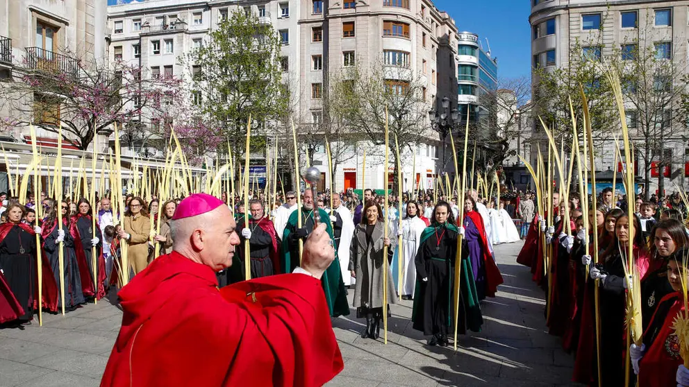 La presidenta de Cantabria, Mar&iacute;a Jos&eacute; S&aacute;enz de Buruaga, participa en la procesi&oacute;n del domingo de ramos y en la posterior misa en la Bas&iacute;lica Catedral de Santander.
29 mar 26